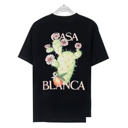 Heren T-shirts Hoge kwaliteit heren T-shirt Casablanc Shirts Casa Blanca Tshits Modemerk Casablanca Tees Designer Kleding Us Size S-3 Dhzpg