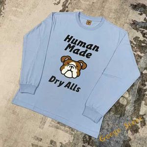 T-shirts voor heren van hoge kwaliteit O-neck Casual Nieuw Animal Printing Top 1 1 Human Made Long Sleeve T-Shirts Men Women Cotton Loose Tee L230515