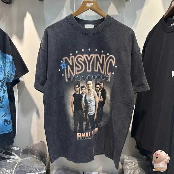 T-shirts hommes de haute qualité rétro Nsync groupe de rock garçon T-shirt haut pour hommes T-shirt haut à col rond J240316