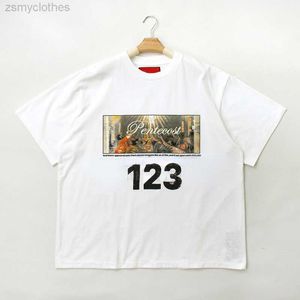 Heren T-shirts Hoge Kwaliteit RRR123 Vintage Mannen T-shirts 1 1 Nummer 123 Brief En Vredesduif Print Vrouwen shirts Top Tees T-shirt