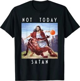 T-shirts voor heren van hoge kwaliteit korte mouwtop Satan Jezus vs satan in o-neck t-shirt man/vrouw korte mouwen shirt 2024 nieuw in z240531