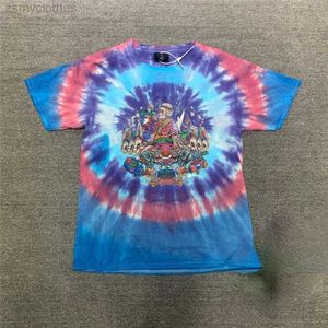 T-shirts pour hommes T-shirt à la mode tie-dye crâne de haute qualité Hommes 1 1 Tissu épais surdimensionné Femmes Top Tee Vintage T Shirt Streetwear Vêtements pour hommes