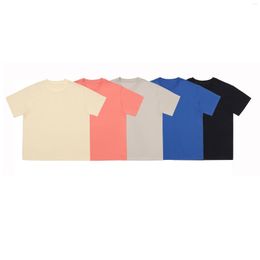 Heren T-shirts Hoge kwaliteit Zomer Solid Color Movement T-shirts Oversized Loose Short Sleeve T-stukken Hip Hop en Dameskatoen