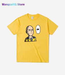 Heren T-shirts Hoge kwaliteit 100% katoen One punch man T-shirts Wen Vrouwen Japanse anime Gedrukt casual losse o-hals t-shirt Oversized tops 0301H23