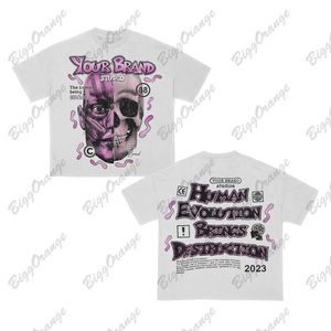 T-shirts voor heren High Strt Punk Fantasy Afbeelding Afdrukken T-shirt Casual Gothic Short Slve Pure Cotton Quty Harajuku T-shirt voor mannen An Women T240425