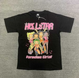 T-shirts pour hommes Hight Street Fashion T-shirts pour hommes Hellstar Paradise Girl T-shirts Rétro Tops Homme Vintage T-shirt surdimensionné Streetwear Tee T-shirts pour jeunes