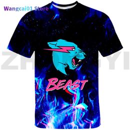 T-shirts pour hommes Hip Hop 3D Anime Mr Wolf Beast Lightning Cat T-shirts Tops Tee T-shirt surdimensionné Streetwear Été Vêtements pour hommes T-shirts graphiques 0228H23