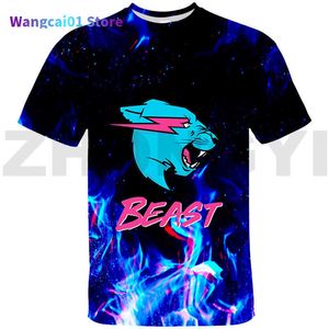 Camisetas de hombre Hip Hop 3D Anime Mr Wolf Beast Lightning Cat Camisetas Tops Camiseta de gran tamaño Streetwear Verano Ropa de hombre Camisetas gráficas 0228H23