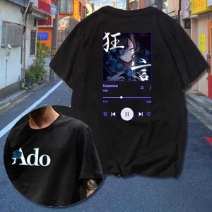T-shirts voor heren Hip-Hop Ado Gedrukte T-shirt Vrouw Mens katoen mode kortglede Harajuku paar kleding man zomer t-shirt mannelijke jongens sweatsh t240510