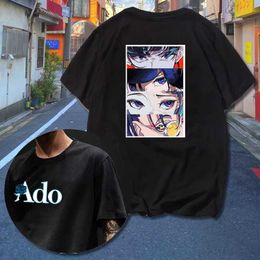 Camisetas masculinas Hip-Hop Ado Singer Camisetas de Kyogen Merch Summer Women Men Fashion Casual Slve T Strtwear Top Camisetas T240510