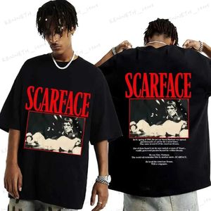 Camisetas para hombre Película de Hip Hop Caracortada Tony Montana Camiseta gráfica Moda masculina Ropa de rock Camisetas Camiseta extragrande vintage para hombre Unisex T240126