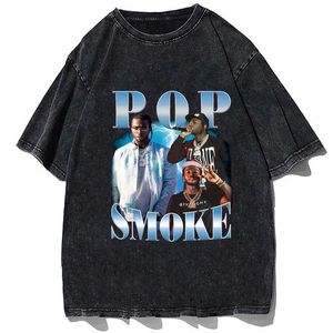 T-shirts masculins Hip Hop Pop Smoke Print Shirt Faith Retro Retro Graphic T-shirt 90S RAP T-shirt rétro Street Clothing Merch Gift Coton T-shirt Coton Clothingl2405