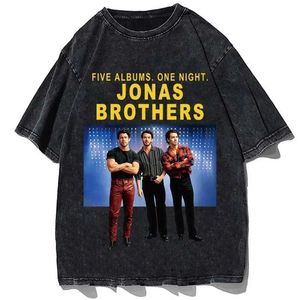 T-shirts voor heren Hip Hop Rock Band Jonas Brothers Gedrukt T-shirt Vintage katoen Extra grote T-shirt Fashion Heren Casual Street Clothing T-shirt Topl2405