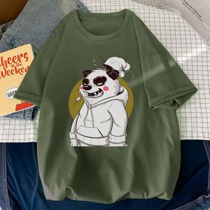 T-shirts pour hommes Hip Hop Stree Style Panda mignon imprimé T-shirt pour hommes O-Neck T-Shirt Mode T-shirts respirants Simplicité Vintage Hommes