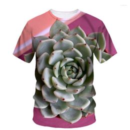 T-shirts pour hommes Hip Hop Succulent Graphic T-Shirt Summer 3d Printed Fashion Street Trend Fun O Neck Short Sleeve Large Silhouette Clothing