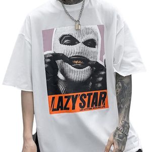 Camisetas para hombres Hip Hop T Shirt Hombres Imprimir Lazy Star Graphic Tees Streetwear Oversize Homme Camisetas de manga corta Algodón Mujeres Camisetas Hombre