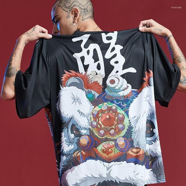 T-shirts pour hommes Hip Hop Tees T-Shirt Streetwear asiatique Harajuku à manches courtes en vrac hommes chemise décontracté été surdimensionné mâle Punk vêtements ZZ444