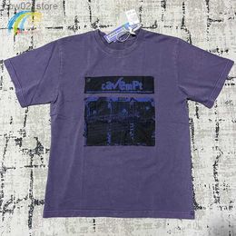 T-shirts pour hommes Hip Hop Vintage Washed Batik Light Purple Cavempt T-shirt Hommes Femmes 1 1 Meilleure qualité Cav Empt C.E Tee Top Inside Tags Q240201