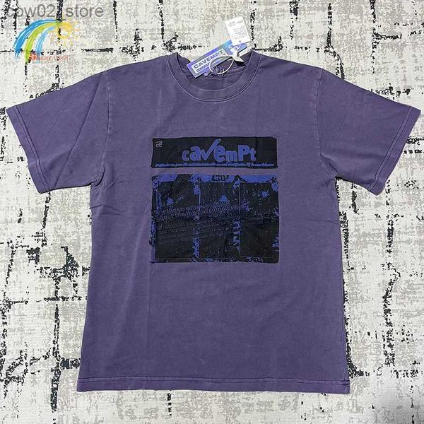 Camisetas para hombres Hip Hop Vintage Washed Batik Light Purple CAVEMPT T Shirt Hombres Mujeres 1 1 Mejor calidad Cav Empt C.E Tee Top Etiquetas interiores Q240201