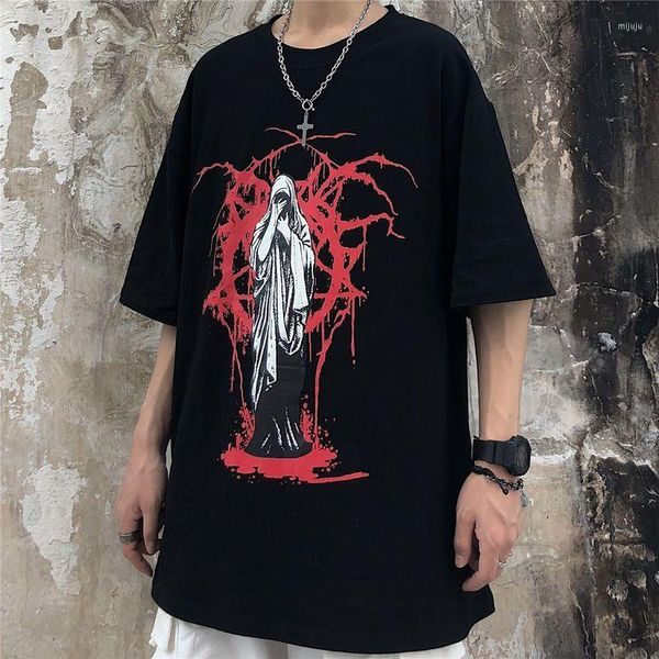 T-shirts pour hommes Hip Hop Y2k T-shirt surdimensionné pour hommes Goth Punk Summer Streetwear Esthétique Harajuku Tees Grunge Fashion Couple à manches courtes