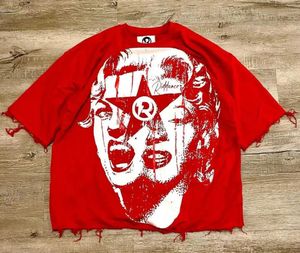 T-shirts masculins Hip Hop Y2K Tops 2024 T-shirts graphiques imprimés surdimensionnés HARAJUKU Gothic Hommes et femmes T-shirt d'été Streetwear Clotwear Q240517