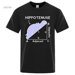 T-shirts pour hommes Hippo Dormir sur un problème mathématique Imprimer Homme T-shirts T-shirts d'été T-shirt respirant O-cou à manches courtes Harajuku T-shirt en vrac Tops en coton