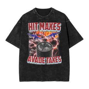 T-shirts voor heren Hit Maxes Evade Tax Gewichtheffen T-shirt Straat T-shirt met korte mouwen Grappige Meme Mode Heren Top Grafisch T-shirt J240319