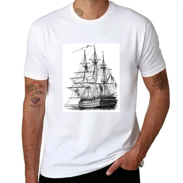 T-shirts pour hommes HMS Ship of the Line T-shirt pour un garçon Chemise de créateur à séchage rapide Hommes