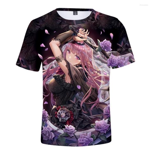 Camisetas para hombre HOLOLIVE VTuber Mori Calliope 3D impreso Primavera Verano Preppy hombres/mujeres ropa de calle camiseta Streetwear estilo Kawaii