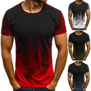 Heren t shirts huizenste modeheren casual tee slanke fit capuchon met korte mouw spiertoppen t-shirts 3D print o-neck zomer