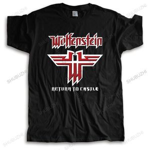 T-shirts pour hommes T-shirt d'été pour hommes T-shirts à col rond de marque Rare !! Wolfenstein Logo célèbre vidéo mode coton unisexe teeshirt taille européenne