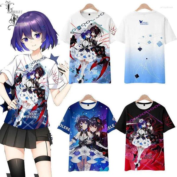 T-shirts pour hommes Honkai Impact 3 Seele Vollerei 3D Printing T-shirt Fashion Round Round Neck Streetwear Streetwear