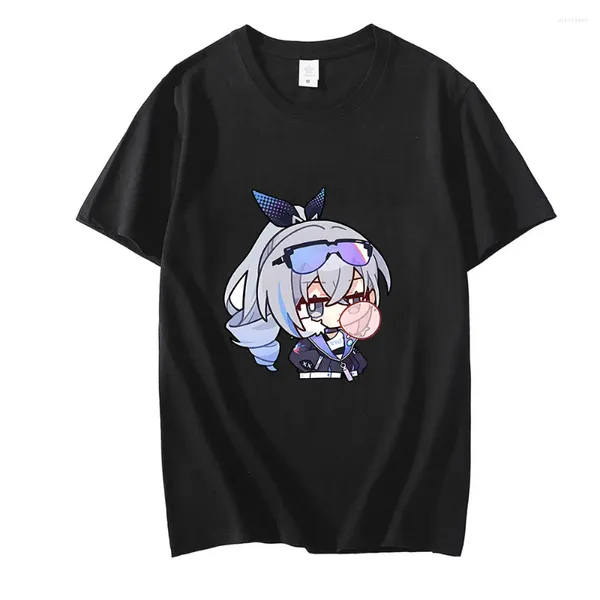 Camisetas para hombre Honkai Star Rail Silver Wolf, camisetas estéticas con personajes QQ de grafiti, camisetas de algodón con gráfico de Anime para adultos