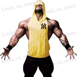 T-shirts masculins Hooded Workout Gym Top Top Mens Muscle Sleless Sportswear Shirt Stringer Clothing Body Body Body Body Body