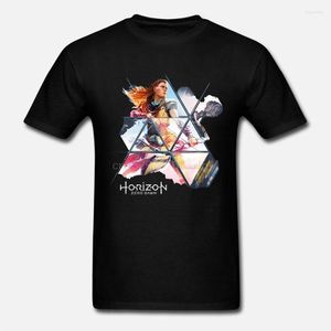 T-shirts pour hommes HORIZON ZERO DAWN T-shirt en Aloy peint pour hommes Bleu marine moyen (GE6128M) Chemise de dessin animé T-shirt unisexe à la mode