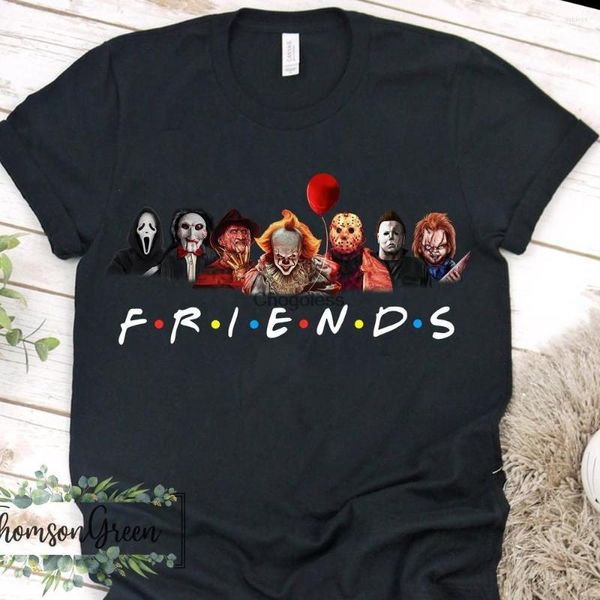 Camisetas para hombre, personajes de terror, camisa de amigos, película aterradora, regalo divertido de Halloween para hombres y mujeres