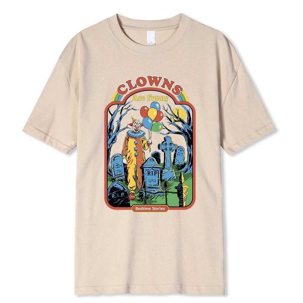 T-shirts masculins Horror Comic Series Clowns sont des histoires de coucher drôles T-shirts pour hommes T-shirts en coton