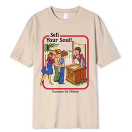 T-shirts masculins Horror Comic Series Sell Your Soul Economics for Childre