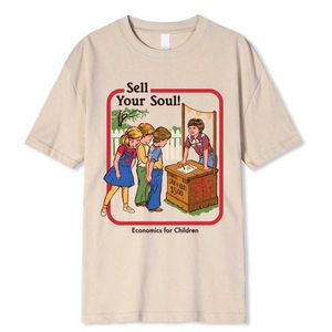 T-shirts masculins Horror Comic Series Sell Your Soul Economics for Childre