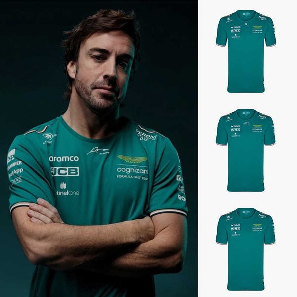 Camisetas para hombres Camiseta caliente Aston Martin F1 Equipo Hombres Camiseta Conductor de carreras español Fernando Alonso 14 Paseo 18 Camisetas de gran tamaño 2023 Verano G230427