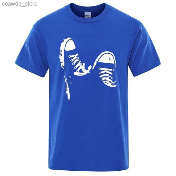 T-shirts pour hommes Vente chaude 100% coton Casual manches courtes Chaussures de skate Hommes T-shirt Été Vêtements respirants O-Cou surdimensionné Manches courtes Unisexe Q230102