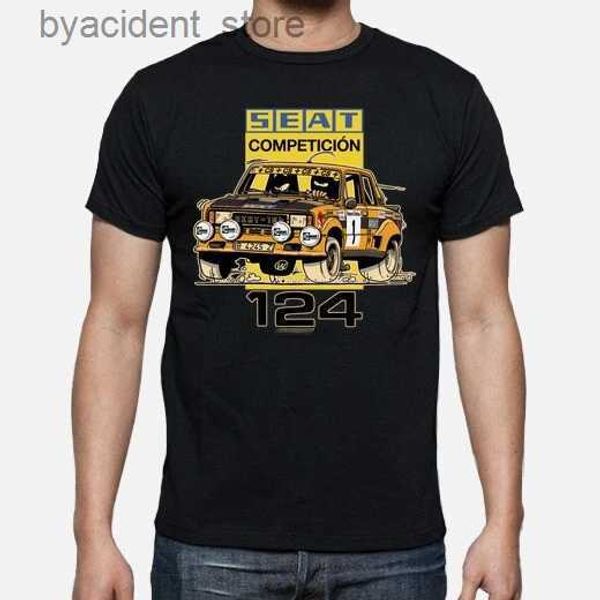 T-shirts pour hommes Vente chaude Classic Espagne Cartoon Car S E A T 124 2100 GR.5 T-shirt.T-shirt à manches courtes et col rond pour homme, 100% coton, décontracté, L240304