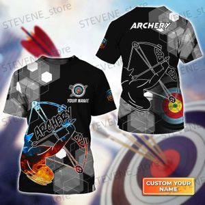 T-shirts pour hommes Ventes chaudes Mode Tir à l'arc T-shirt Été 3D Imprimé Tir à l'arc Joueur Nom personnalisé Hommes T Unisexe Casual Tops surdimensionnés T240325