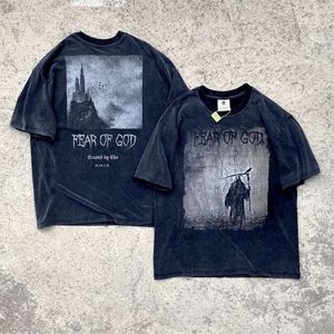 T-shirts masculins Hot Vtg Castle Print