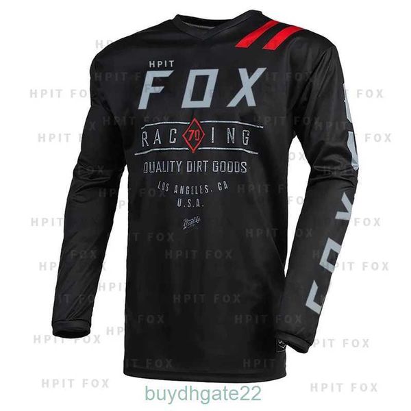 T-shirts pour hommes Hpit Fox Mens Downhill Jerseys VTT VTT Chemises Offroad DH Moto Motocross Sportwear Vêtements Racing 4ZZ3