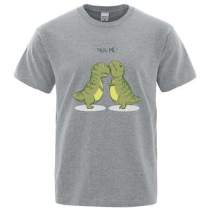 T-shirts masculins embrasse moi kawaii grn petit dinosaure drôle t-shirts mâles t-shirts en vrac