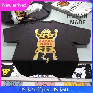 Heren t-shirts Human Made T-shirt Front Love Heart Tiger Print Slub katoen T-shirt voor mannen dames streetwear haikyuu t221130