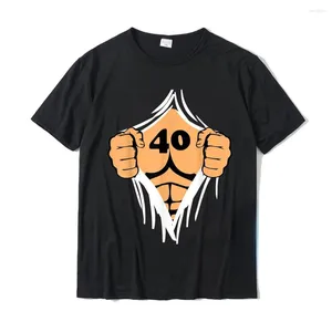 T-shirts pour hommes Humour Adulte Open Chest Tshirt Anniversaire 40 ans Impression drôle Gag Gift Company Chemise imprimée Homme Tee Graphic Tops