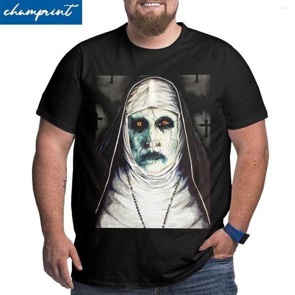 Camisetas de hombre Humorous Satan Bless Me Back Unholy Nun Camiseta para hombre Camisa de algodón Big Tall Tee Plus Size 4XL 5XL 6XL Ropa