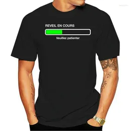 Heren t shirts humor geek en cours de reveil veuillez patiënt - manches courtes homme tshirt zomer ronde nek korte mouwen tee